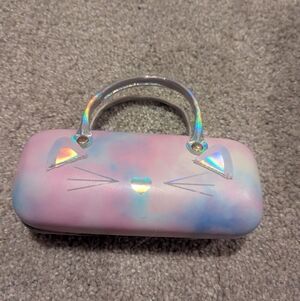 Cute Pastel Cat Face Glasses Case
